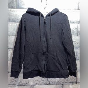 B.C Clothing Co. Grey Zip Up Hoodie Large Faux Fur Lining Warm Winter Hoodie